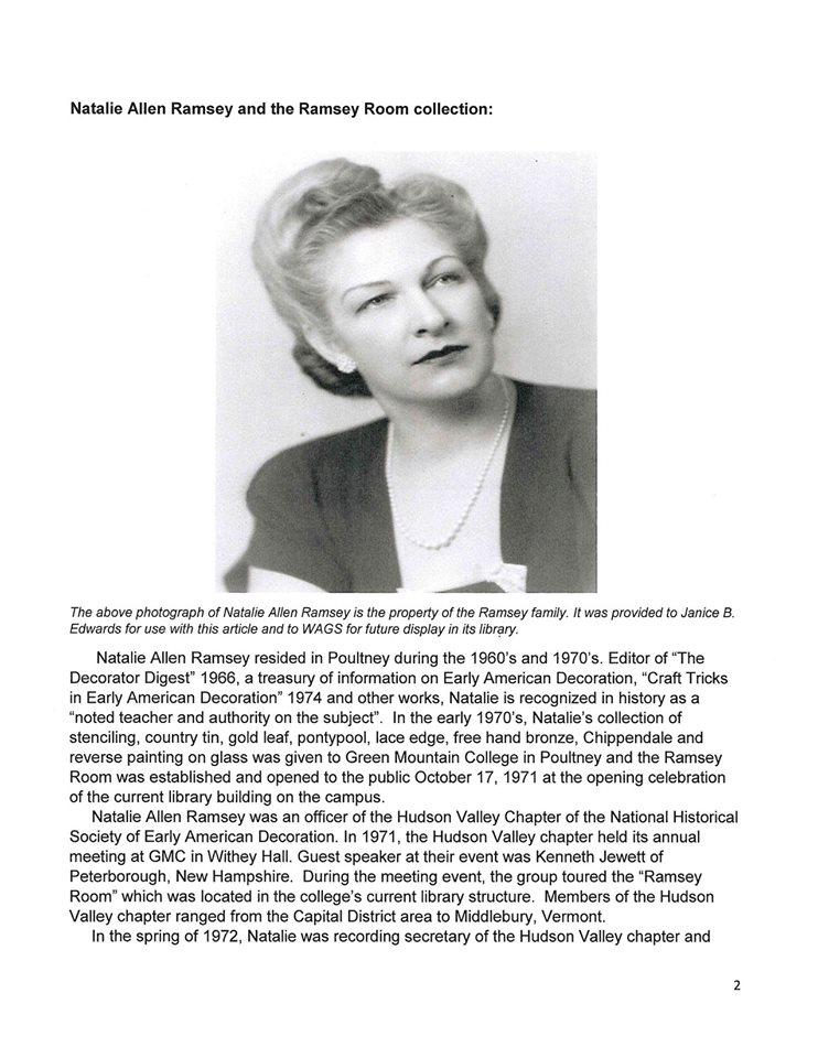 An art gift received in 2019 for the WAGS museum